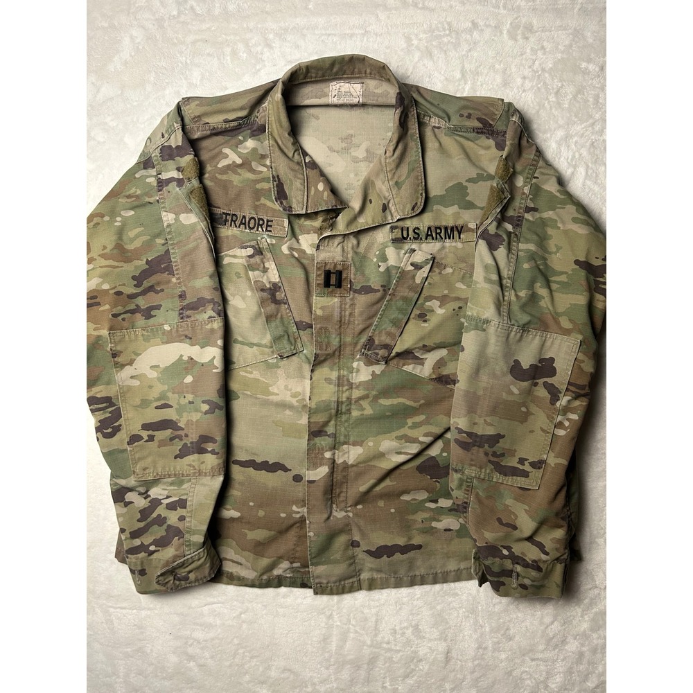 US Army OCP Multicam ACU Combat Uniform Coat Jacket Large Regular Traore Captain
